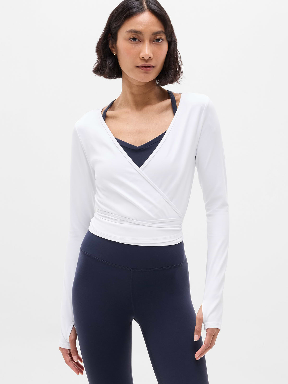 Transcend Wrap Crop Top - Bright White