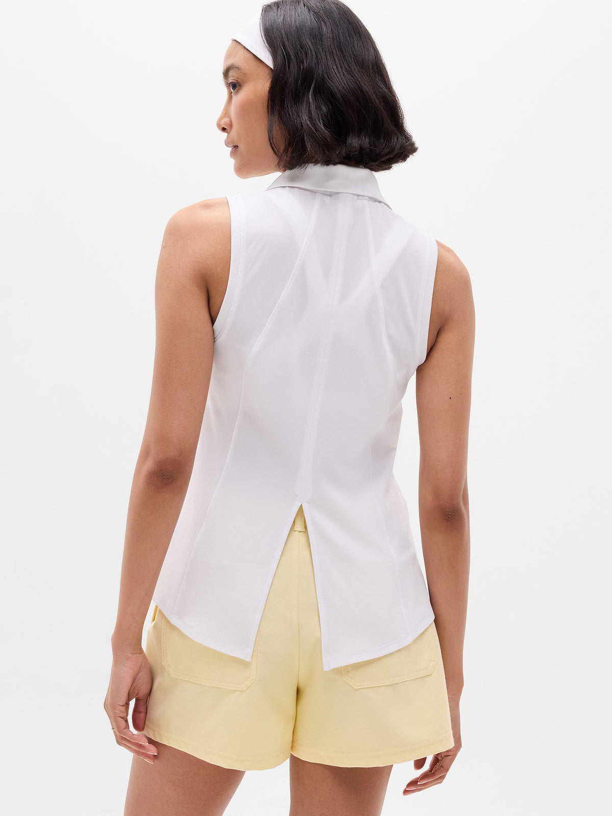 Tee Time Polo Tank - Bright White