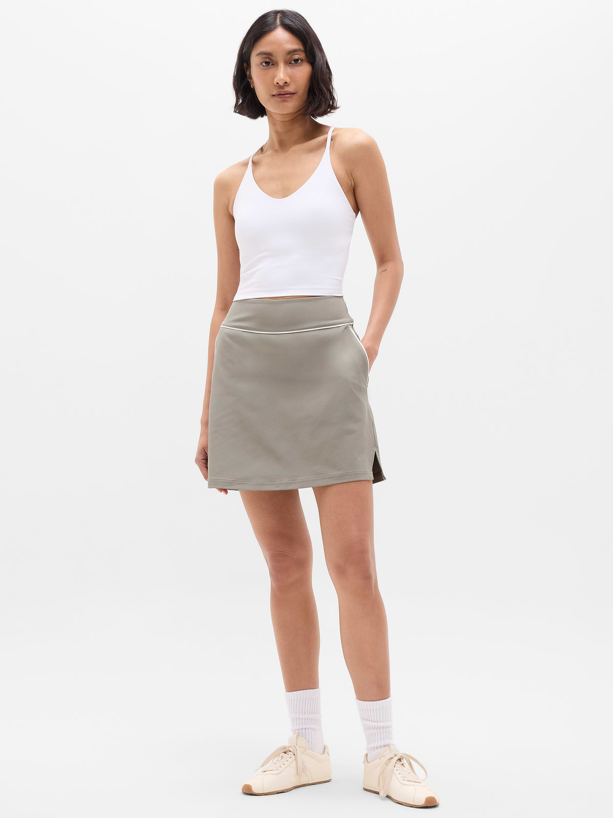 Tee Time High Rise 17" Skort - Willow/Bright White