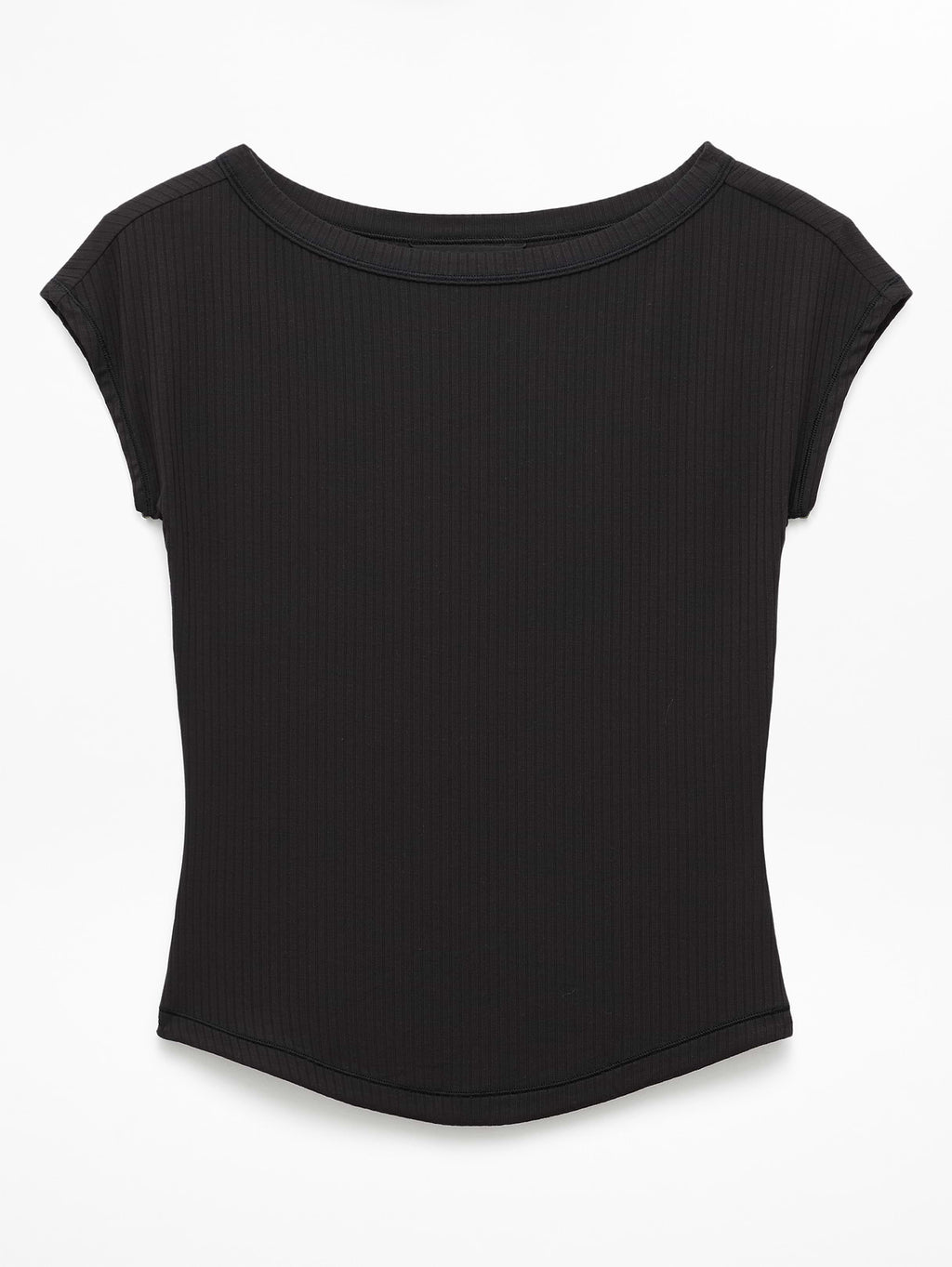 Perfect Rib Boatneck Tee - Black