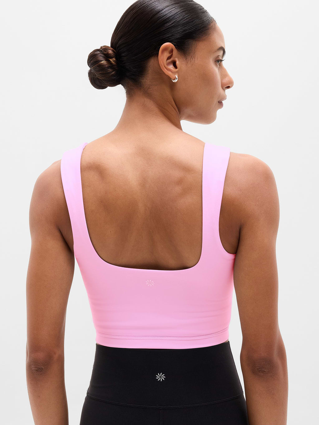 Transcend Square Neck Crop Sports Bra D-DD - Waterlily