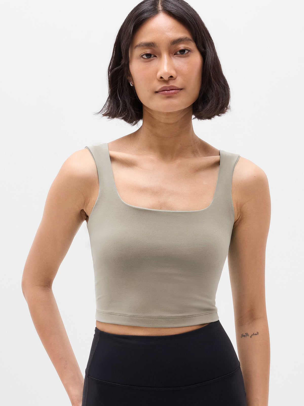 Transcend Square Neck Crop Sports Bra D-DD - Willow
