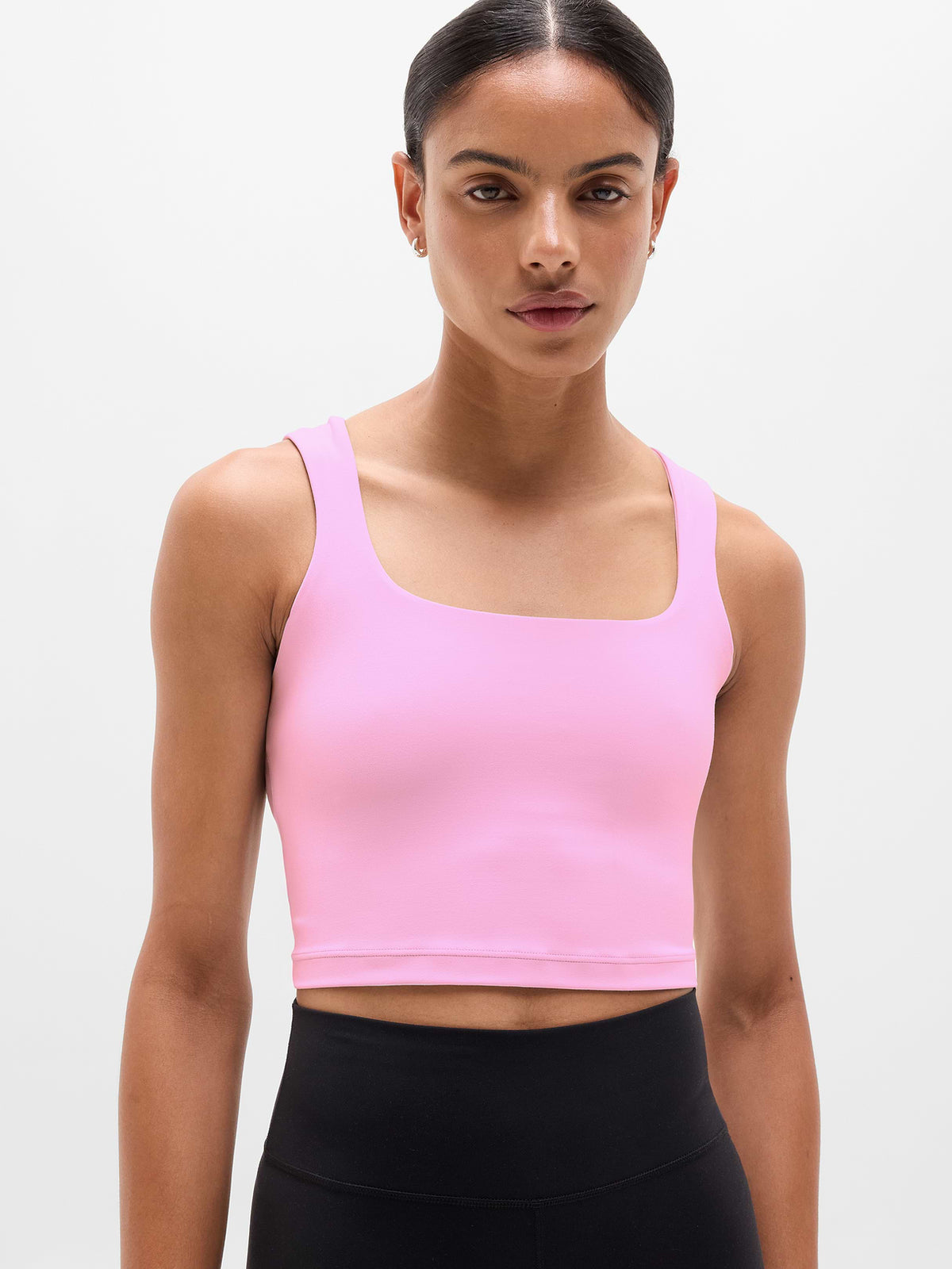 Transcend Square Neck Crop Sports Bra D-DD - Waterlily