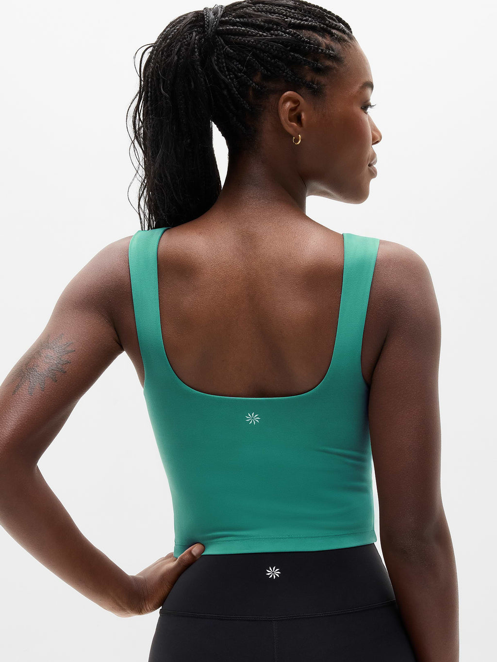 Transcend Square Neck Crop Sports Bra D-DD - Alpine