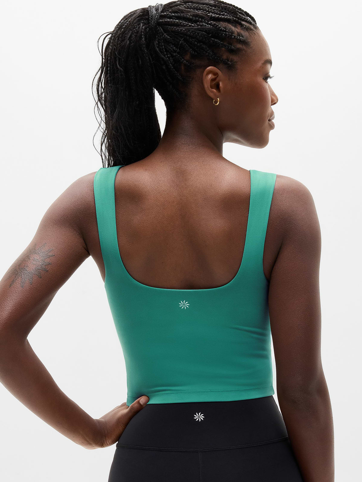 Transcend Square Neck Crop Sports Bra D-DD - Alpine