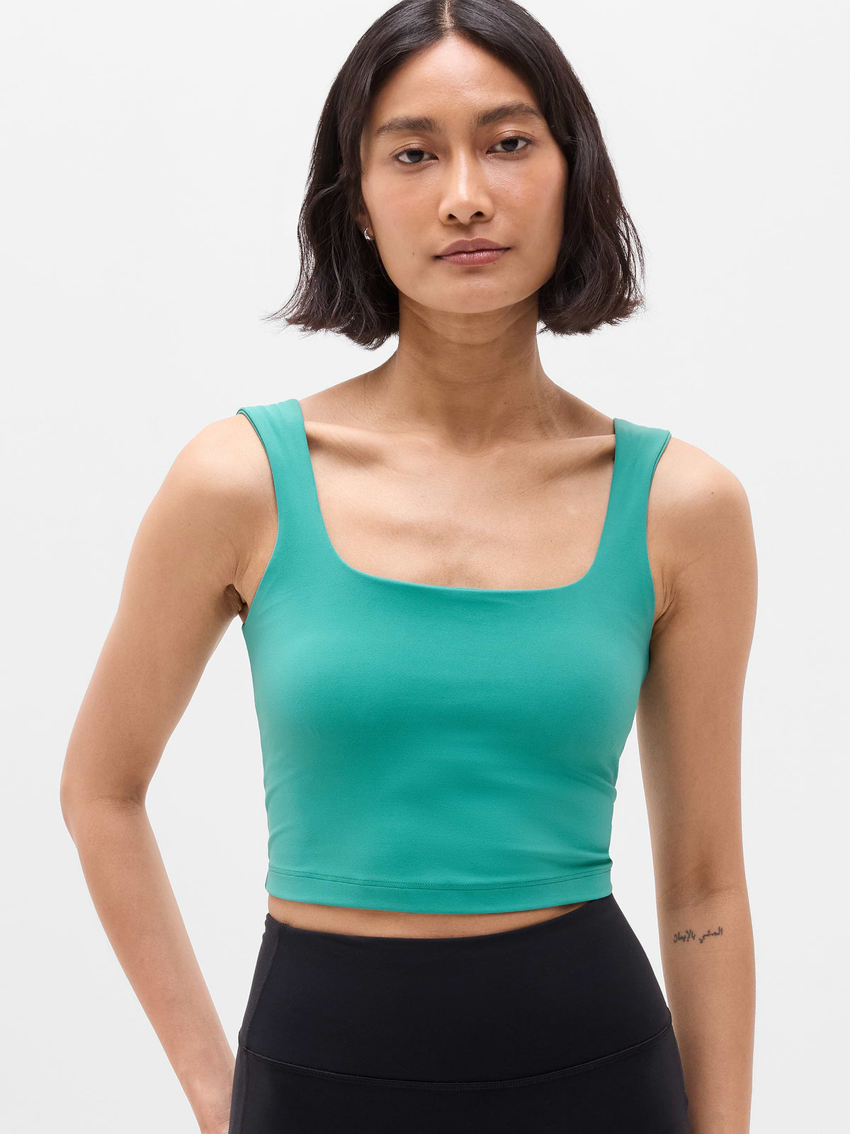 Transcend Square Neck Crop Sports Bra D-DD - Alpine
