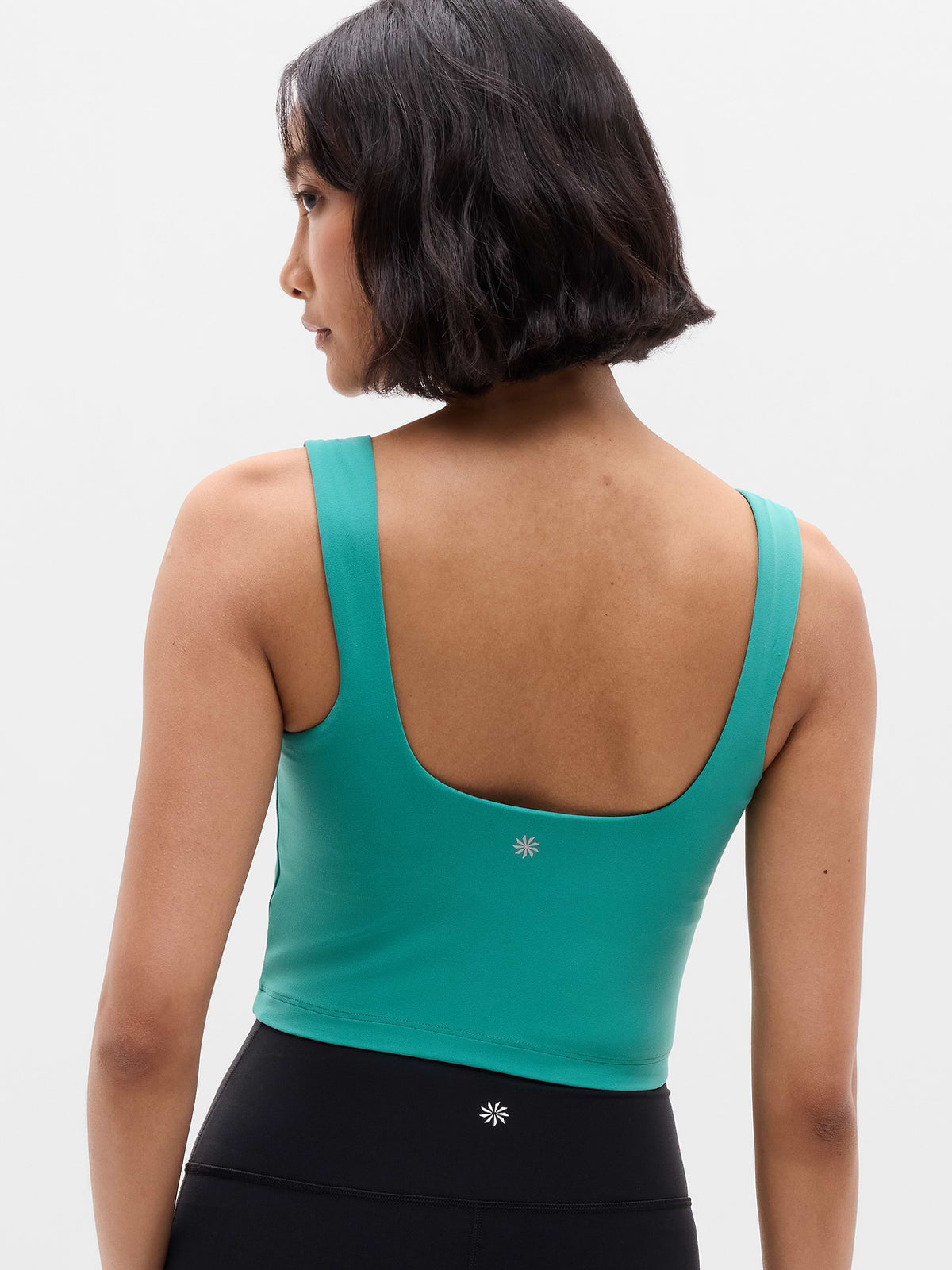 Transcend Square Neck Crop Sports Bra D-DD - Alpine