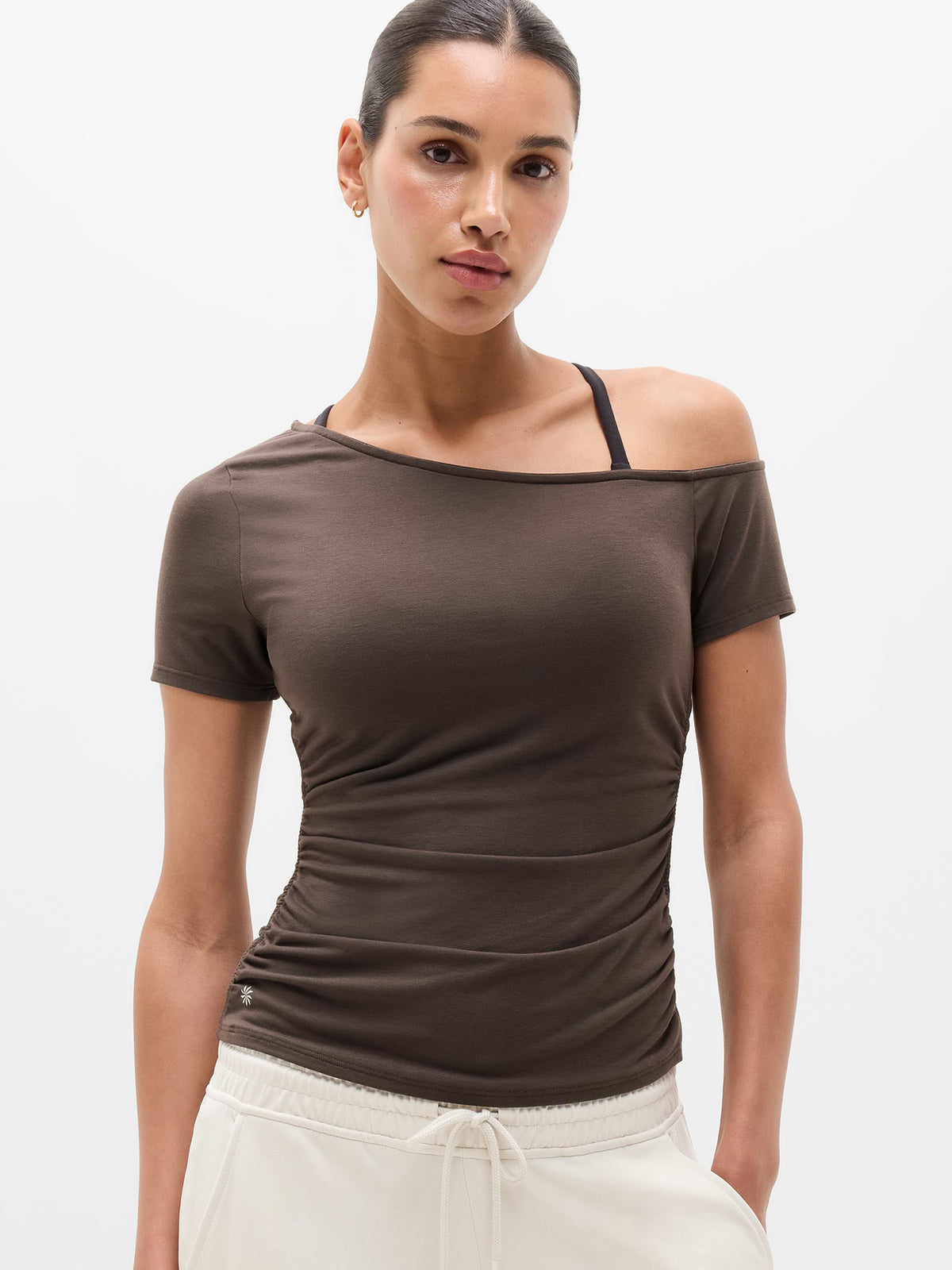 Move With Ease One Shoulder Tee - Truffle