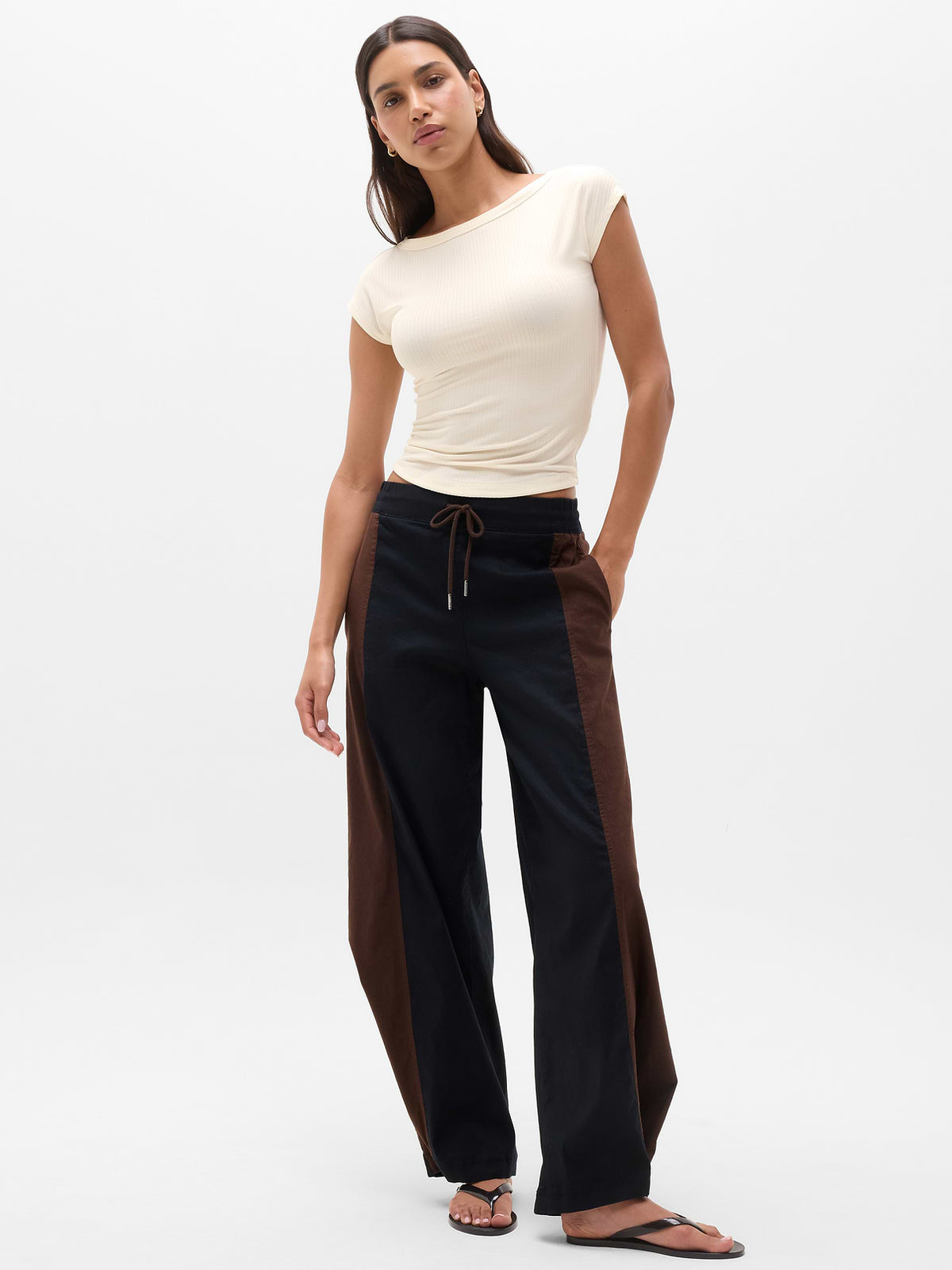 Perfect Rib Boatneck Tee - Pearl