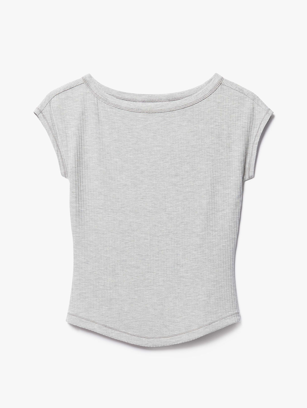 Perfect Rib Boatneck Tee - Grey Heather