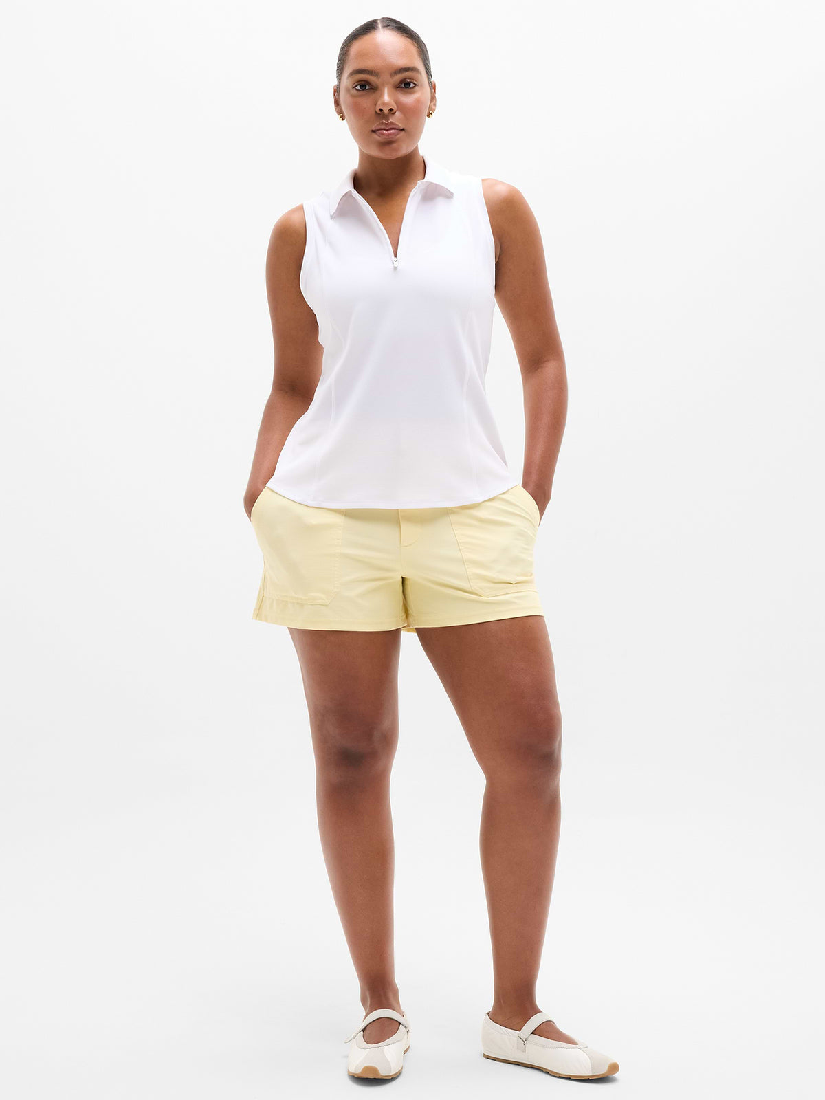 Tee Time Polo Tank - Bright White
