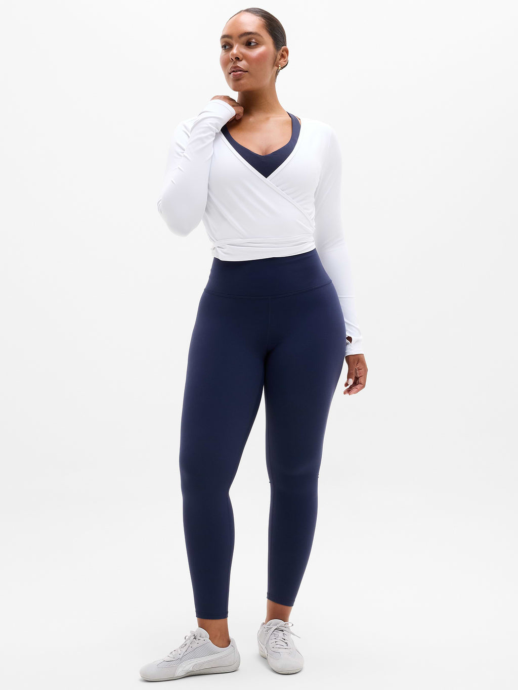Transcend Wrap Crop Top - Bright White