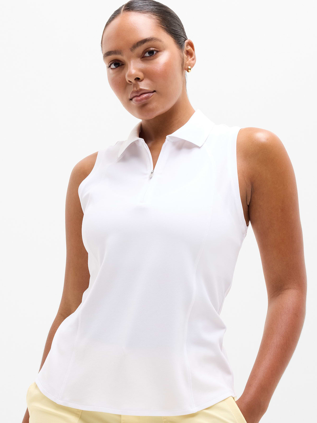 Tee Time Polo Tank - Bright White