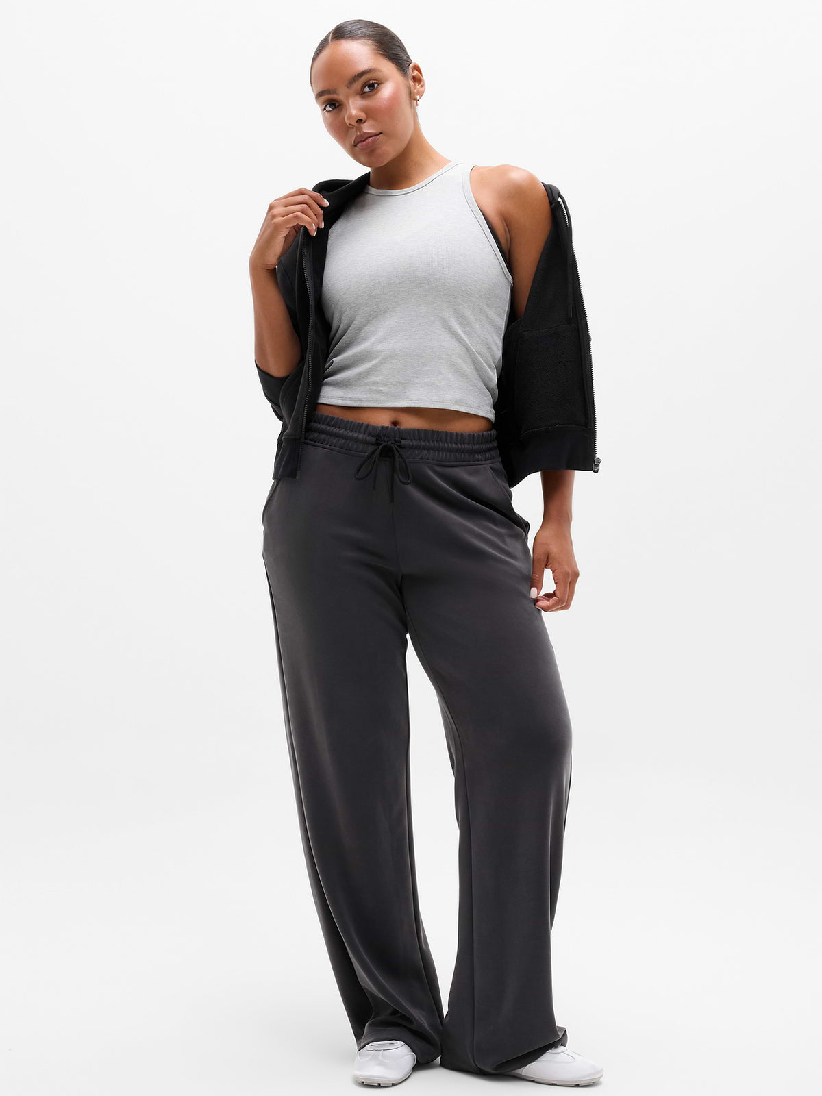 Seasoft Mid Rise Straight Pant - Black