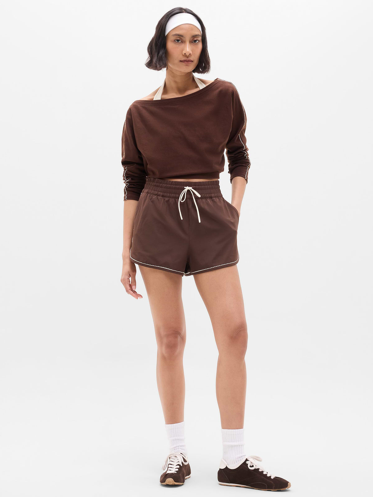 Weekender High Rise Picot 3" Run Short - Woodland/Pearl