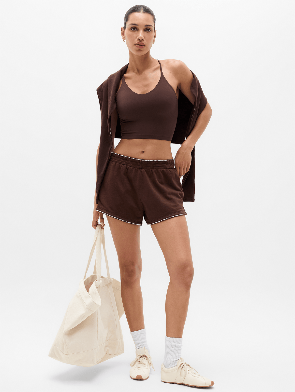 Airy Cotton Terry Shortie - Woodland/Pearl