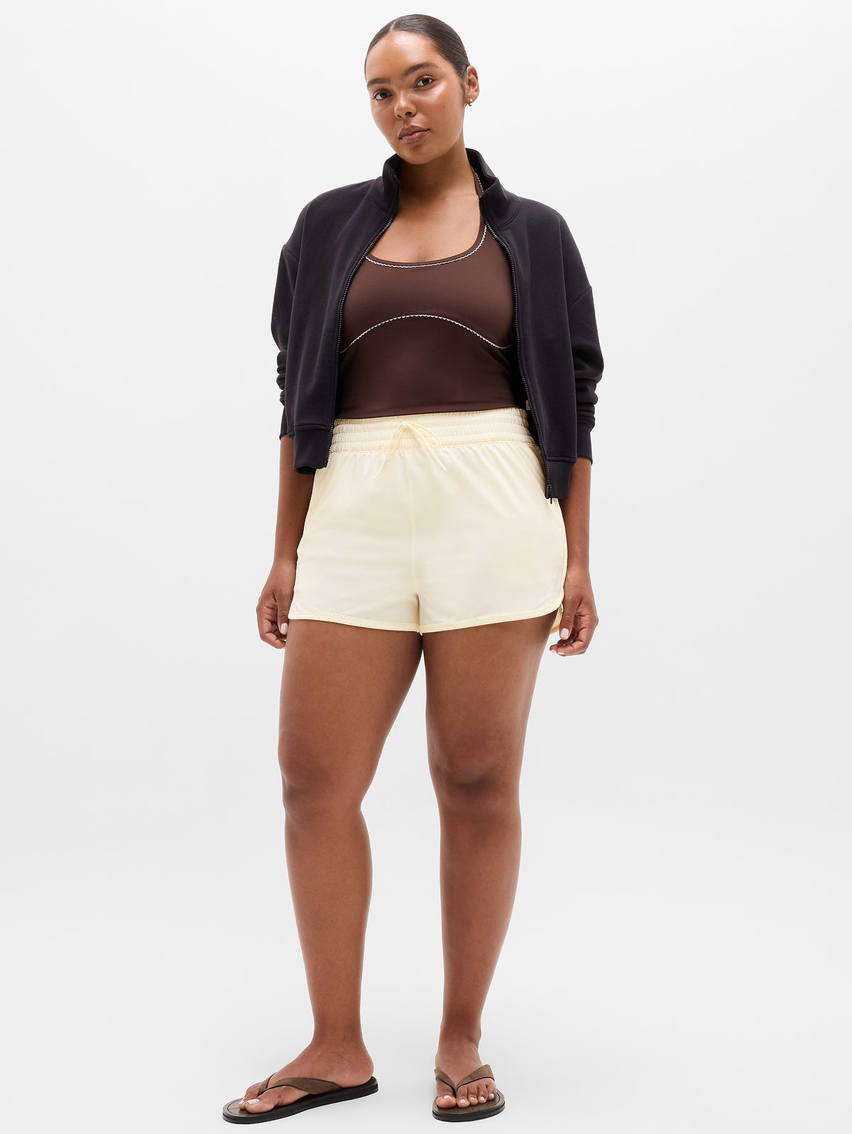 Weekender High Rise Picot 3" Run Short - Pearl