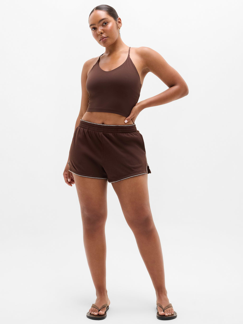 Airy Cotton Terry Shortie - Woodland/Pearl