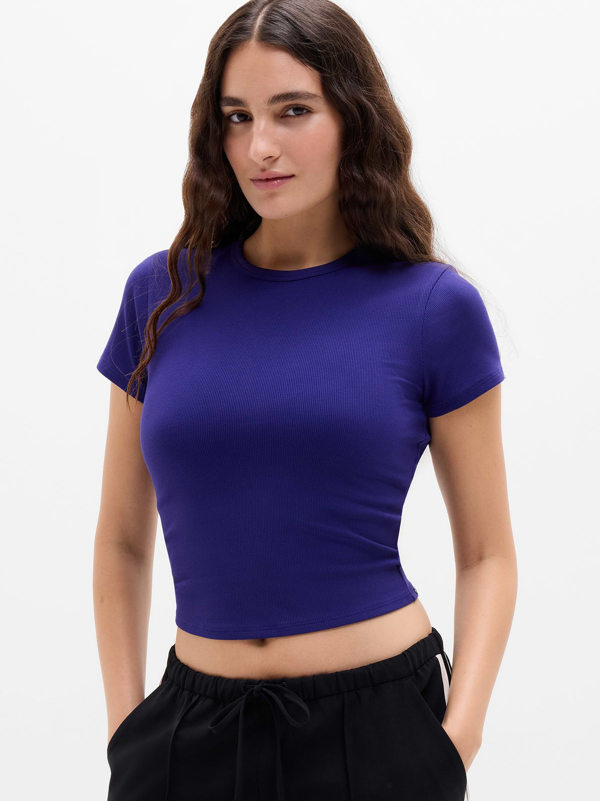 Signature Rib Scoop Tee - Mystic