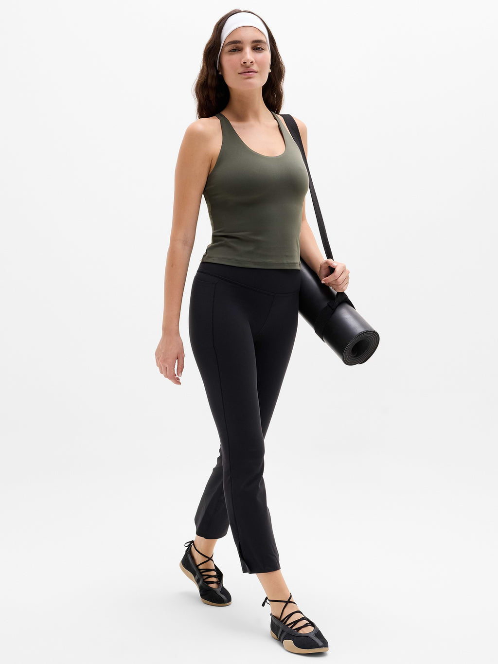 Transcend Crossback Built-In Bra Tank - Jungle