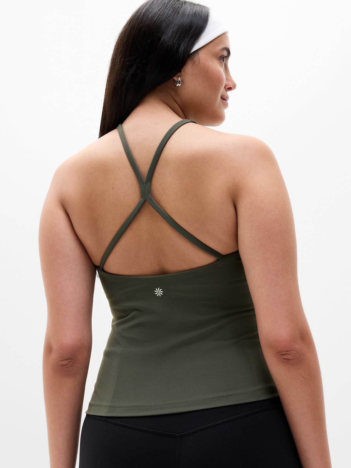 Transcend Crossback Built-In Bra Tank - Jungle