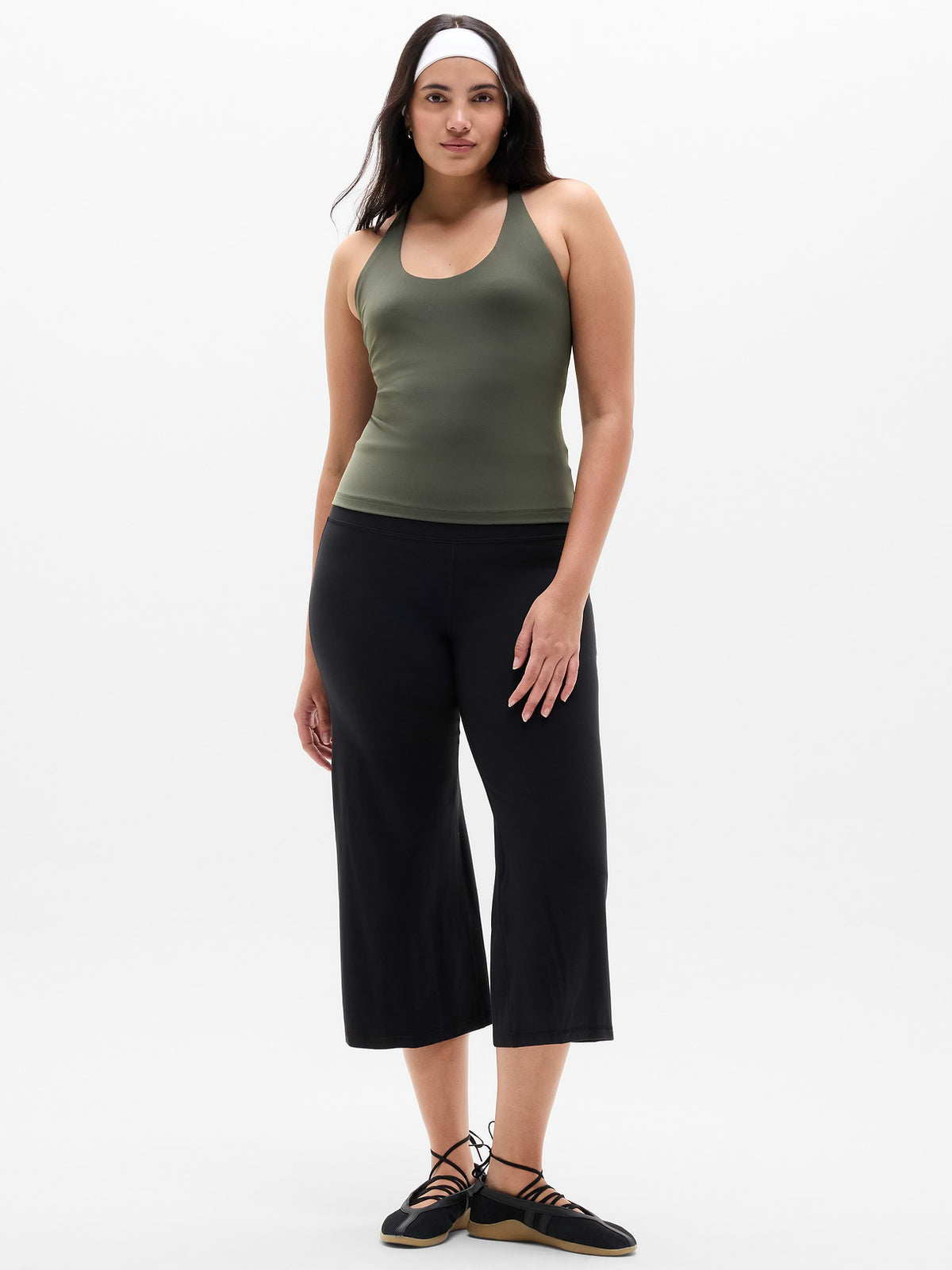 Transcend Crossback Built-In Bra Tank - Jungle