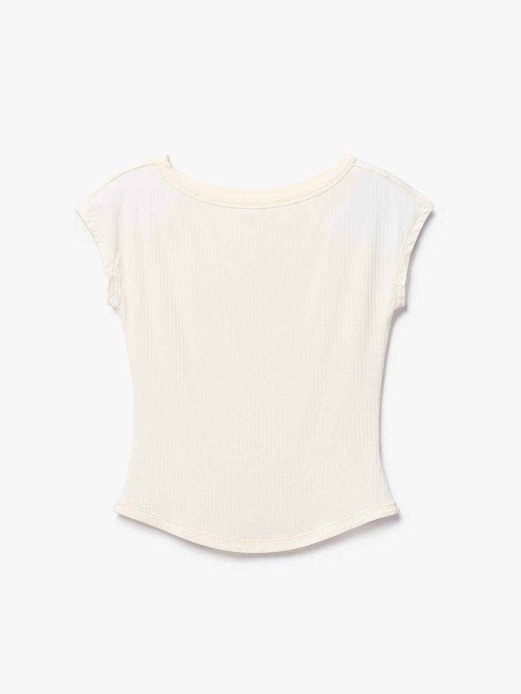 Perfect Rib Boatneck Tee - Pearl