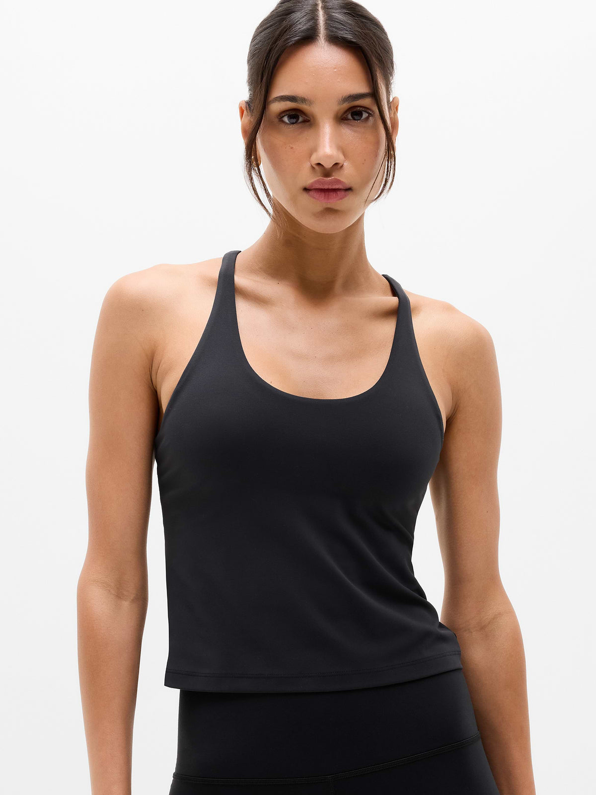 Transcend Crossback Built-In Bra Tank - Black