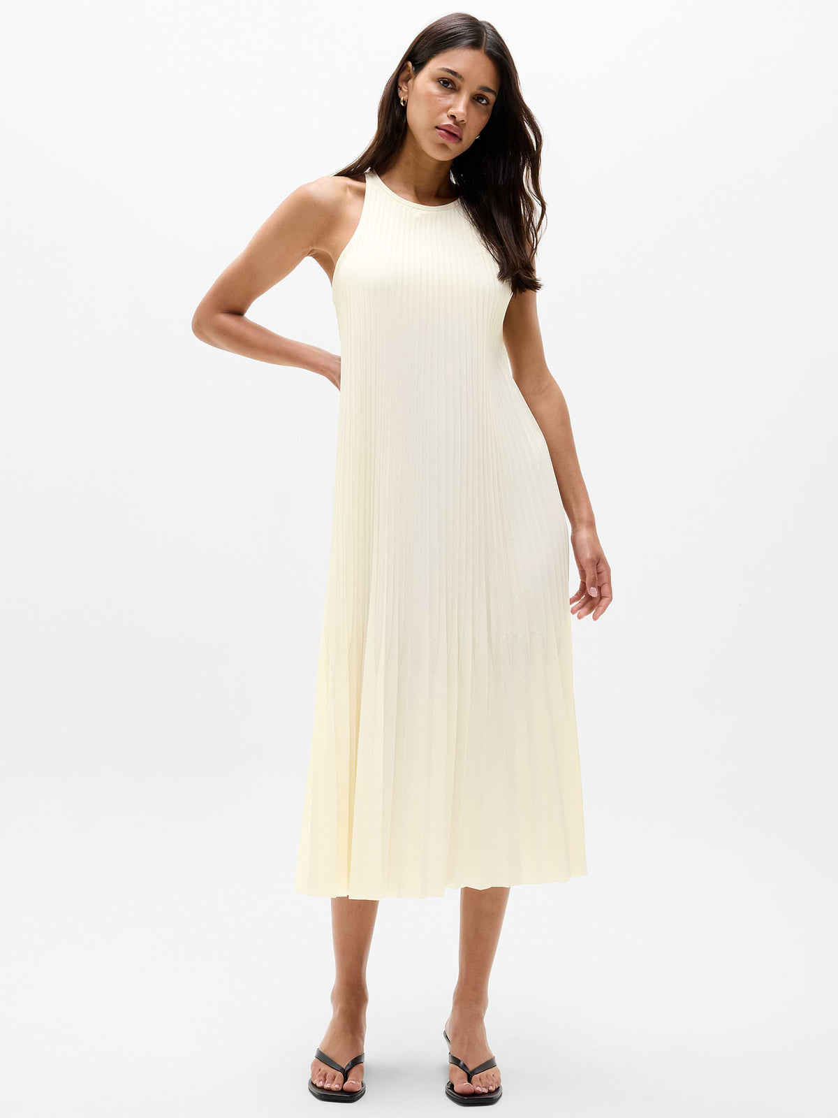 Featherweight Plissé Dress - Pearl