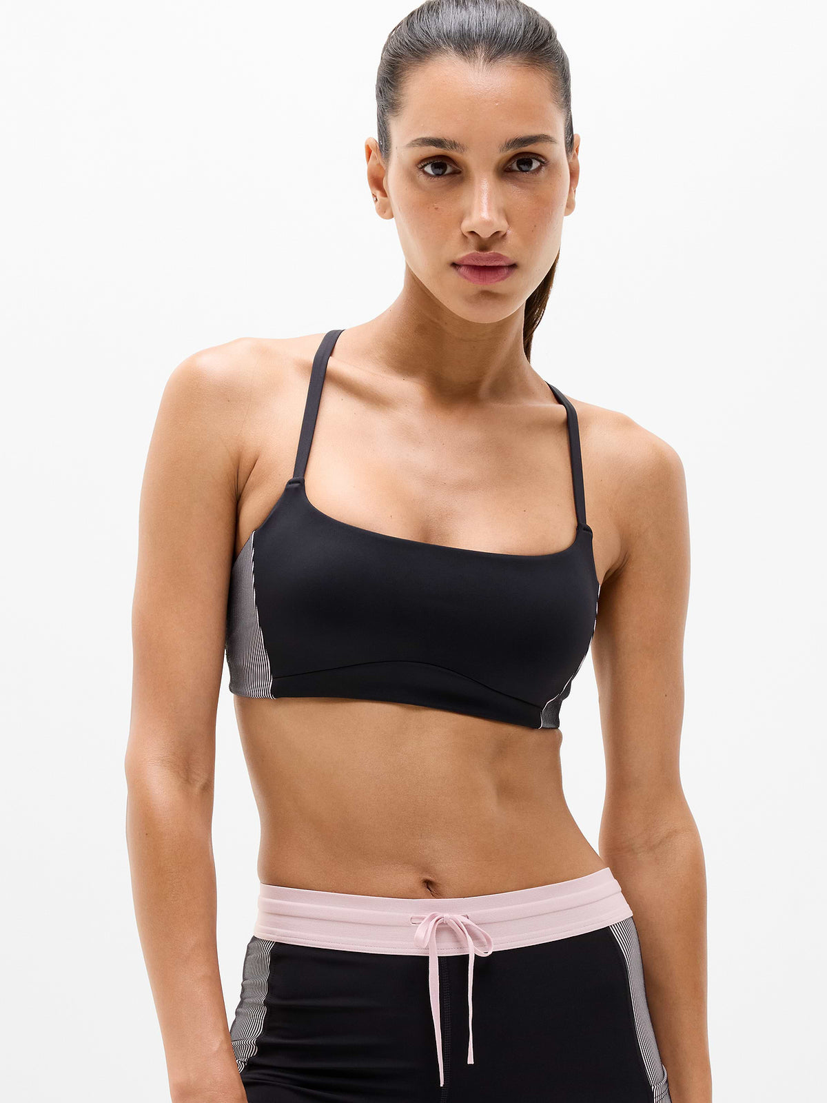 Invigorate Ribbed Sports Bra A-C - Black/Halo Rib