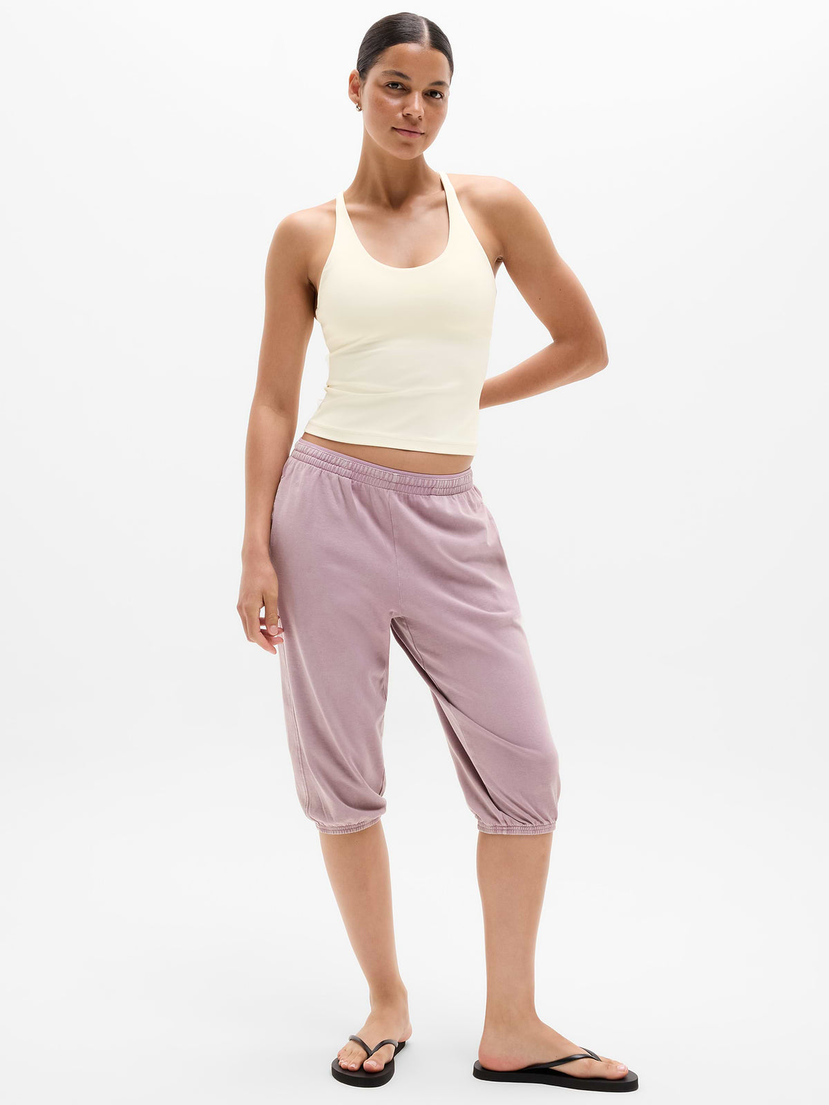 Transcend Crossback Built-In Bra Tank - Pearl