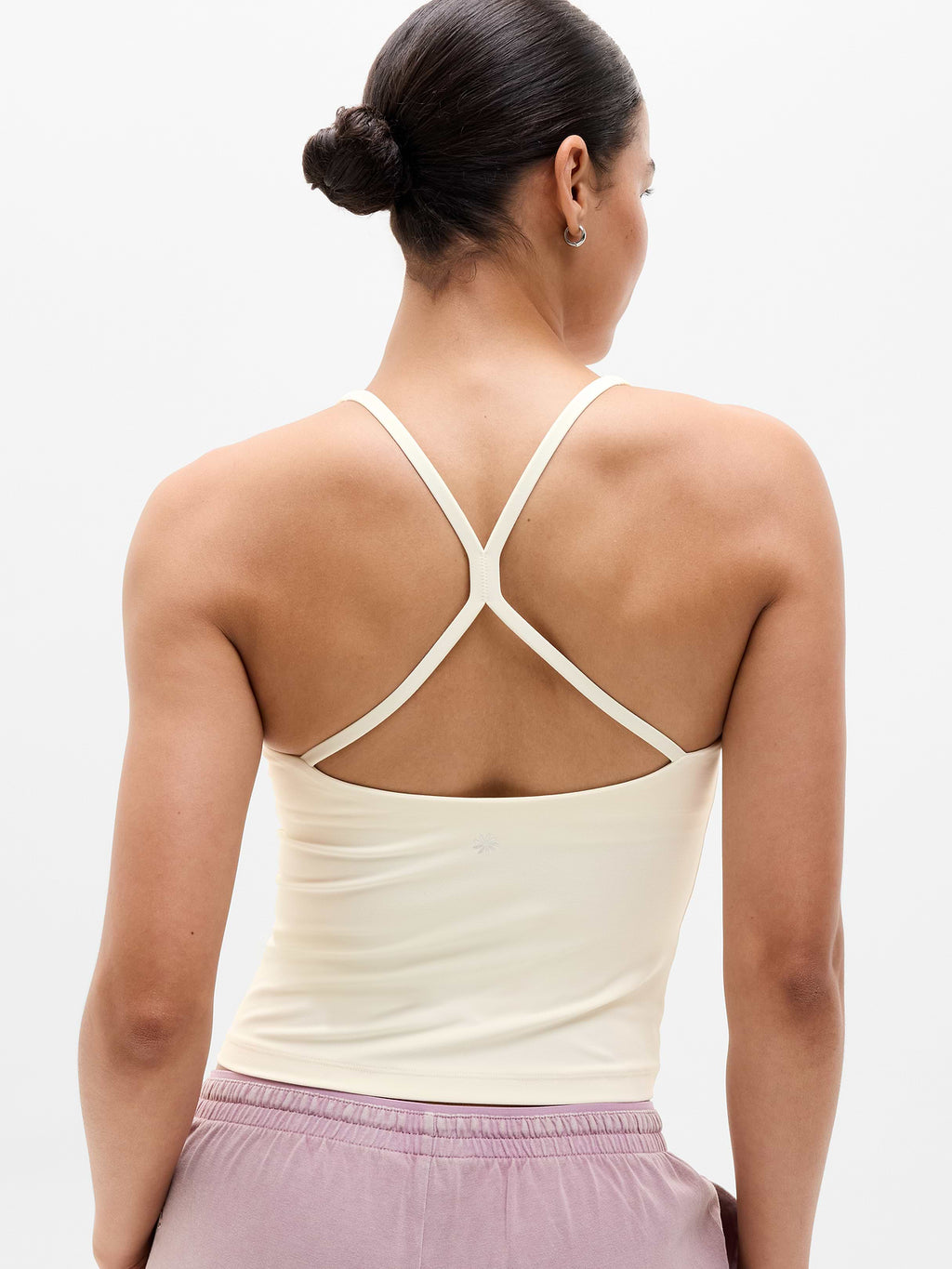 Transcend Crossback Built-In Bra Tank - Pearl