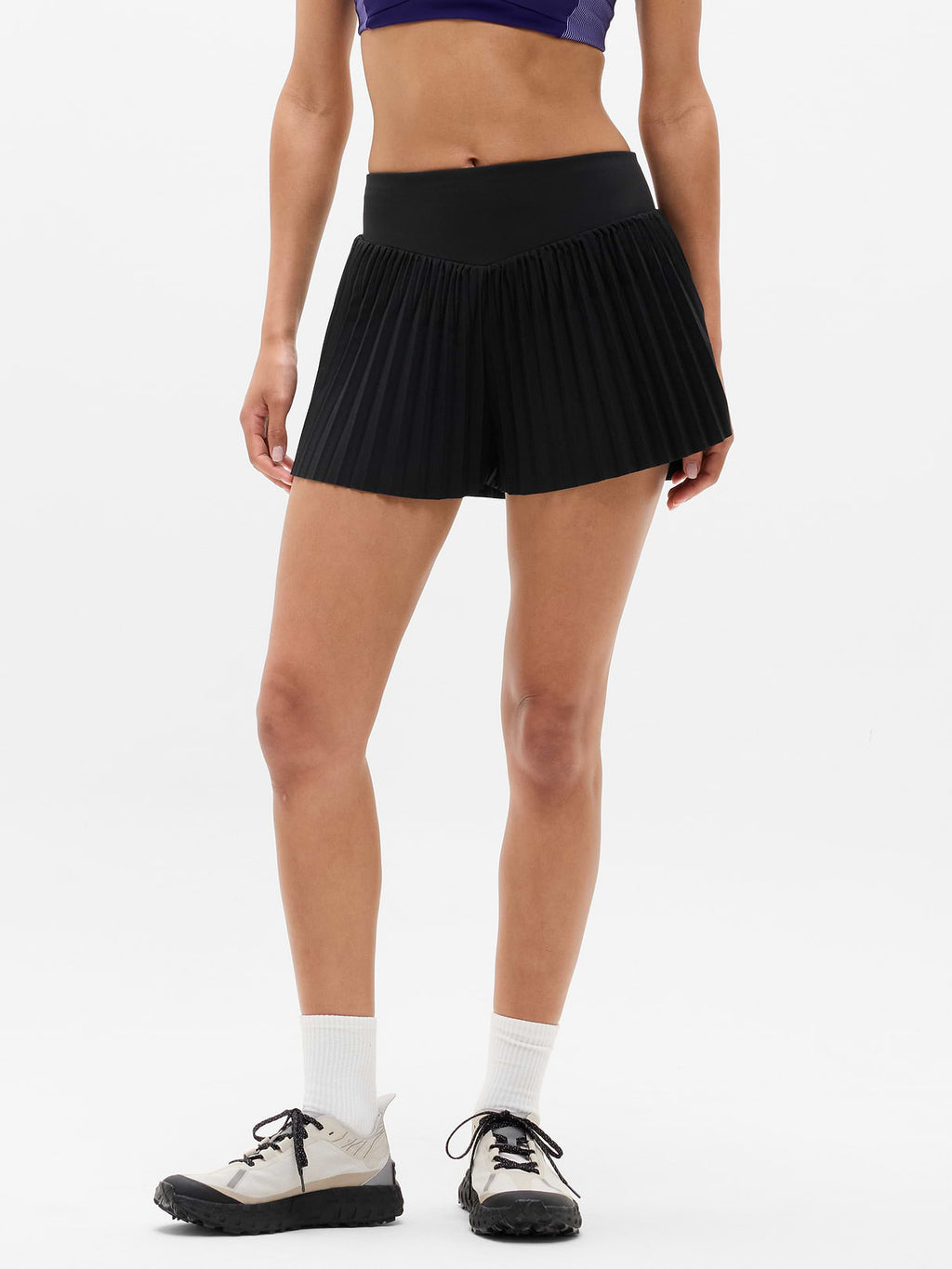 Featherweight Plissé Run Short - Black