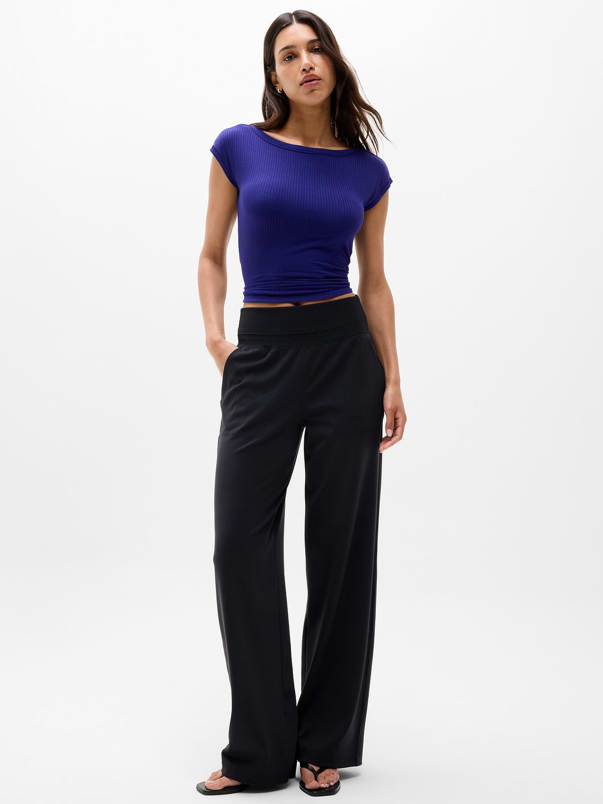 Perfect Rib Boatneck Tee - Mystic