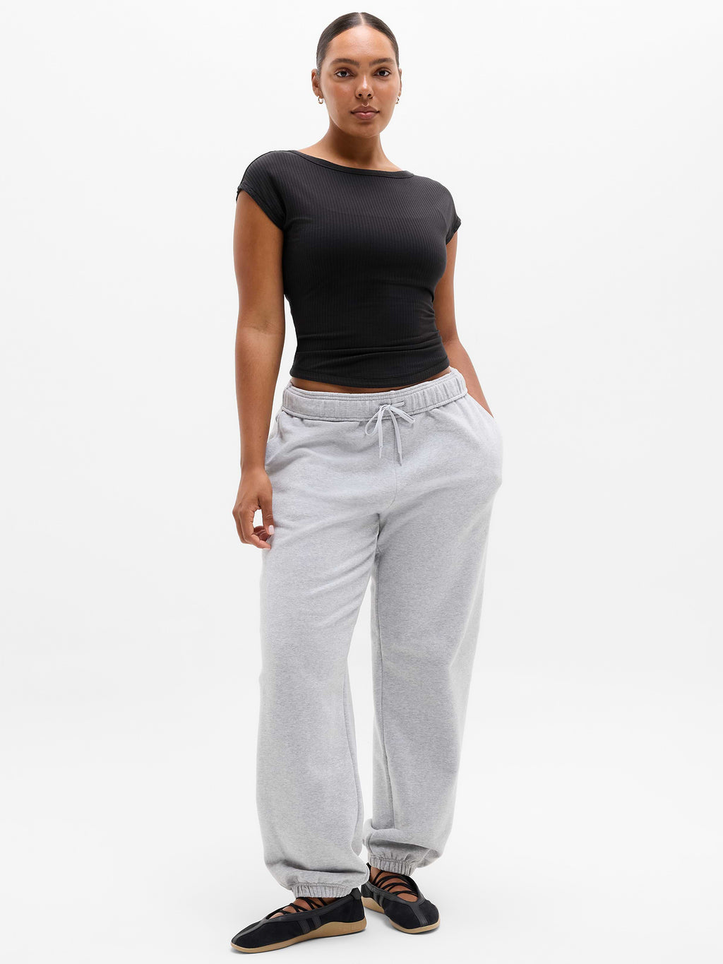 Perfect Rib Boatneck Tee - Black