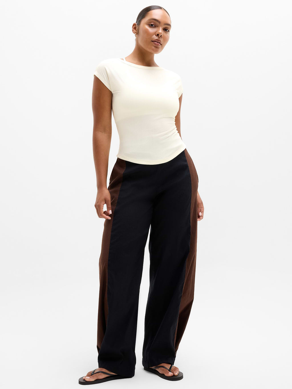 Perfect Rib Boatneck Tee - Pearl