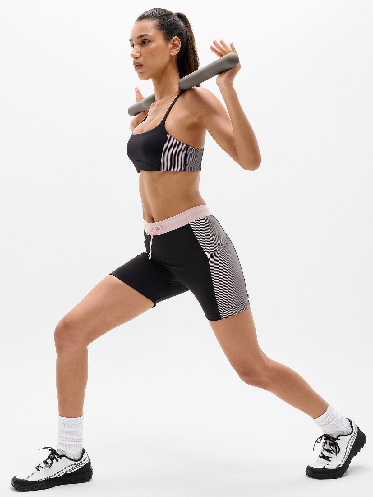 Invigorate Ribbed Sports Bra A-C - Black/Halo Rib