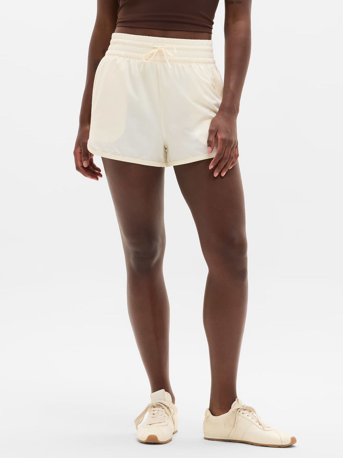 Weekender High Rise Picot 3" Run Short - Pearl