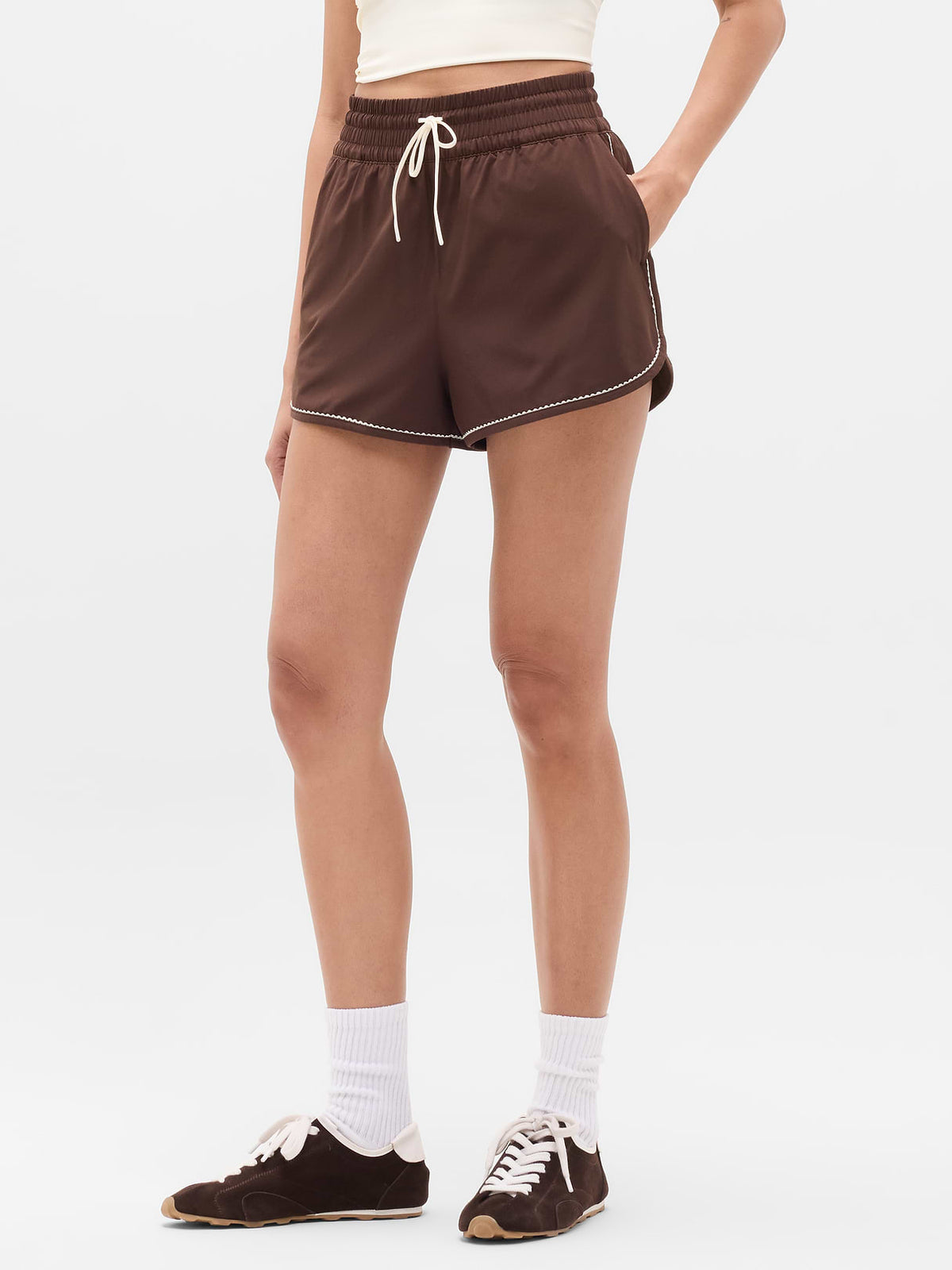 Weekender High Rise Picot 3" Run Short - Woodland/Pearl