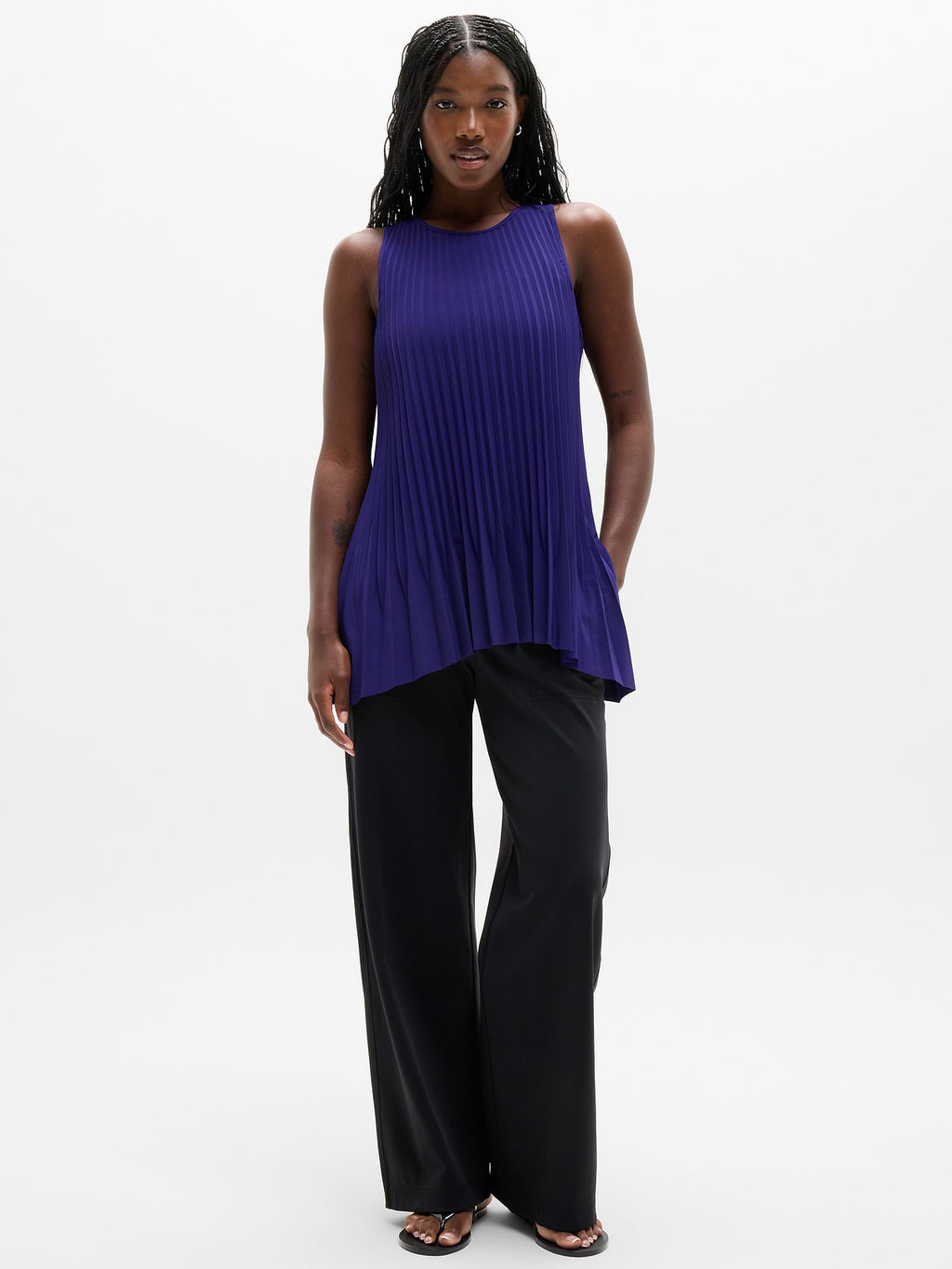 Featherweight Plissé Tank - Mystic