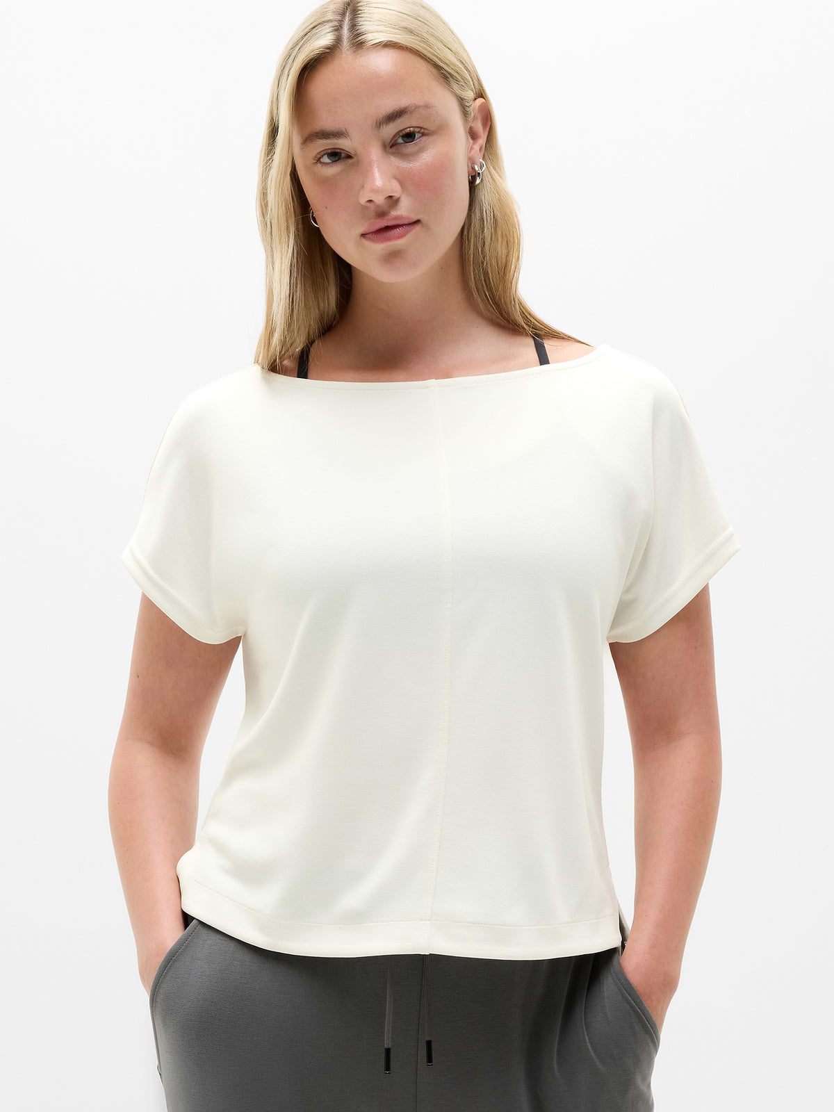 Seasoft Boat Neck Tee - Pearl