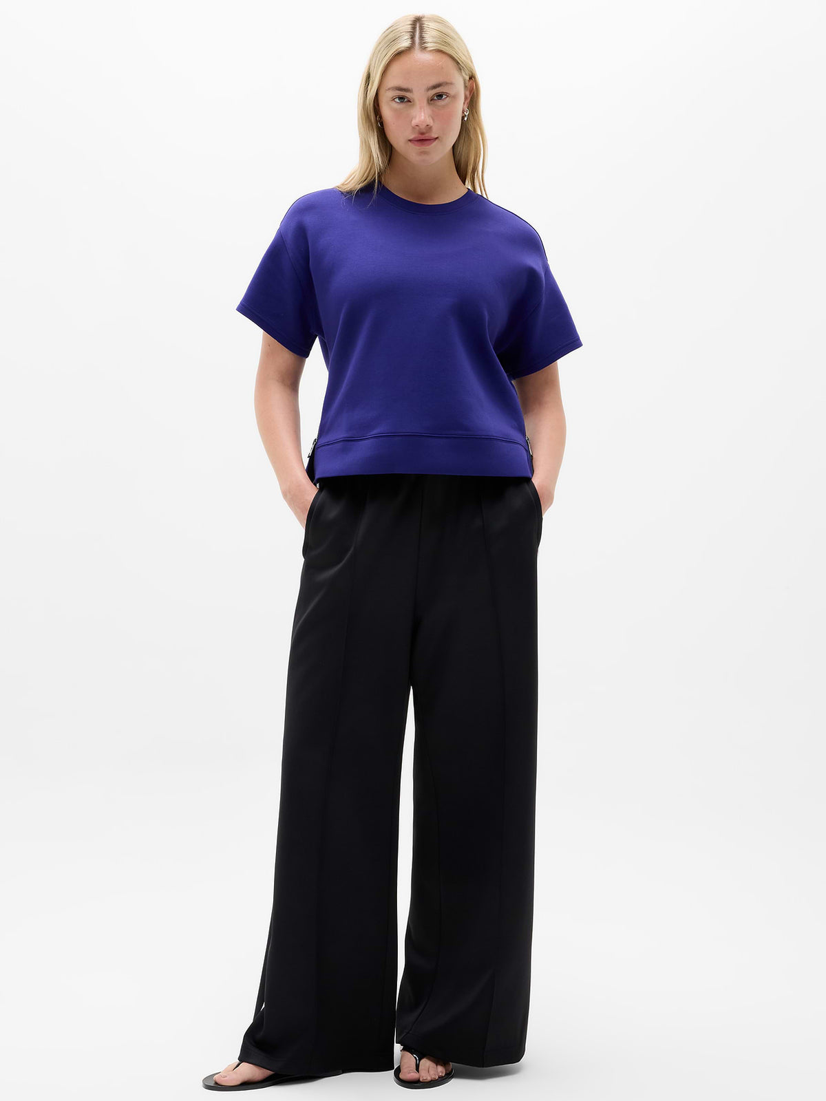 Form Knit Sweatshirt Tee - Mystic