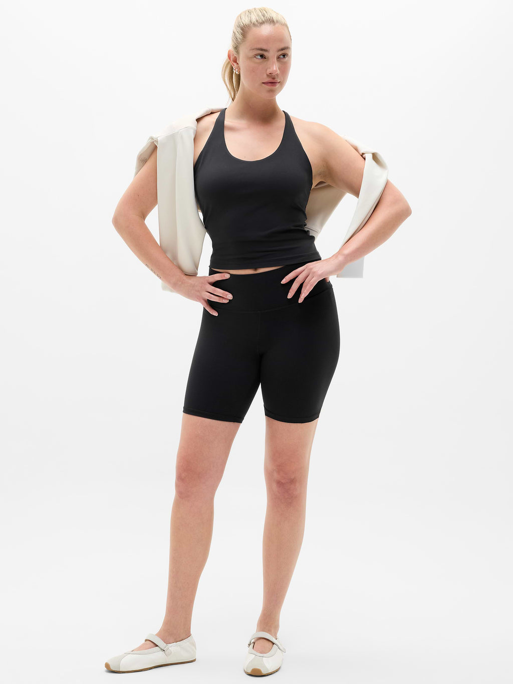 Transcend Crossback Built-In Bra Tank - Black