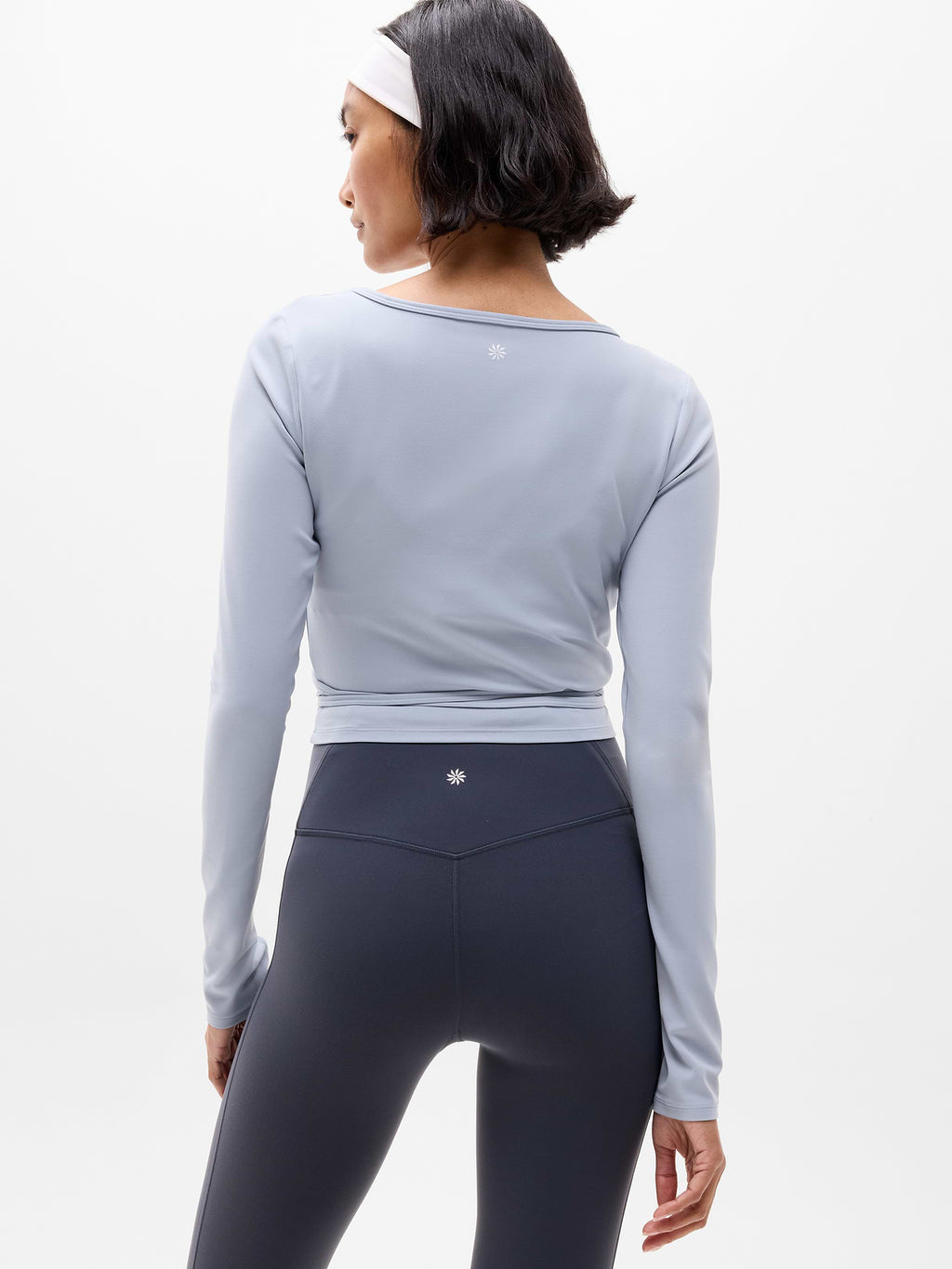 Transcend Wrap Crop Top - Blue Star