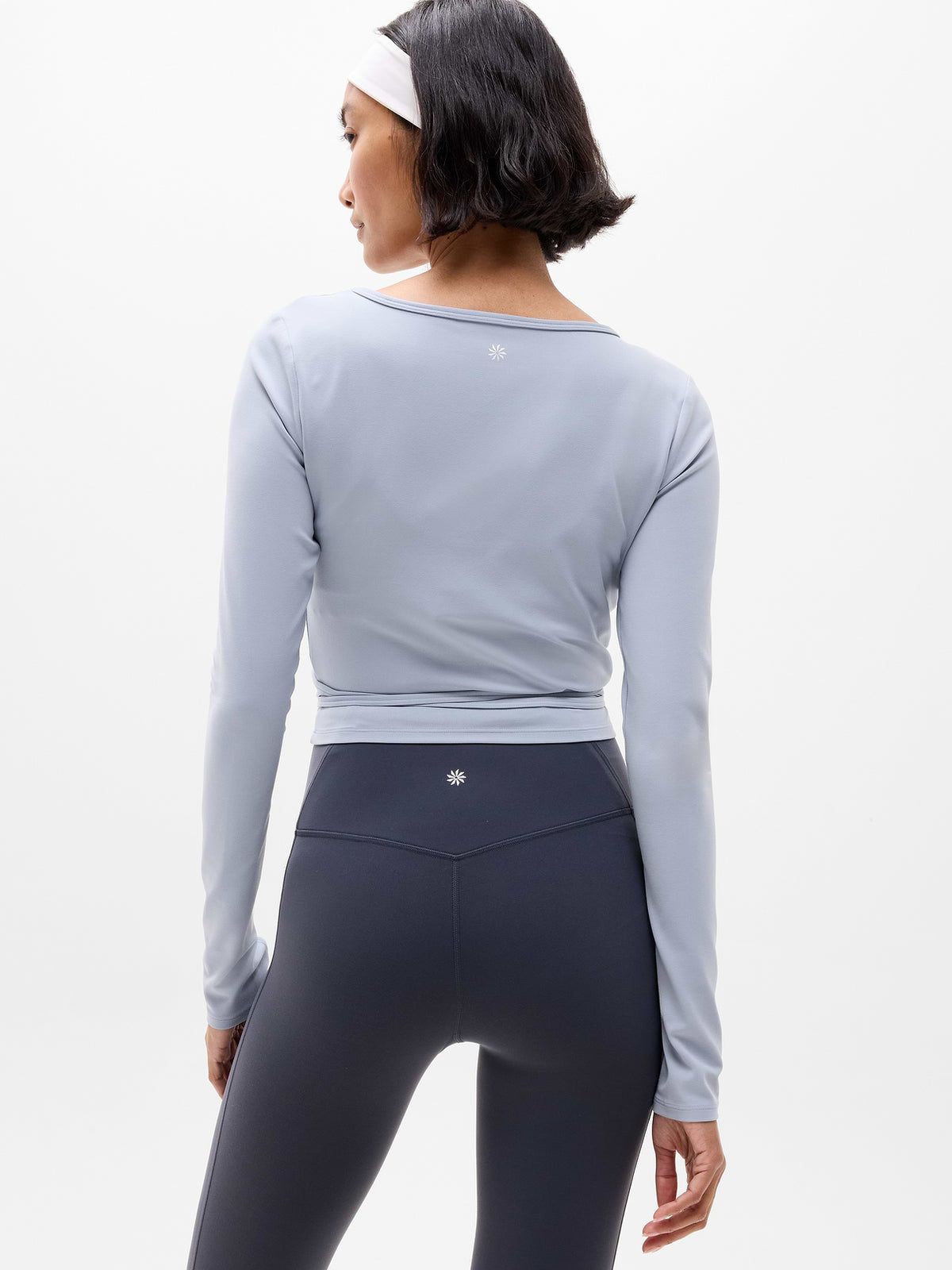 Transcend Wrap Crop Top - Blue Star