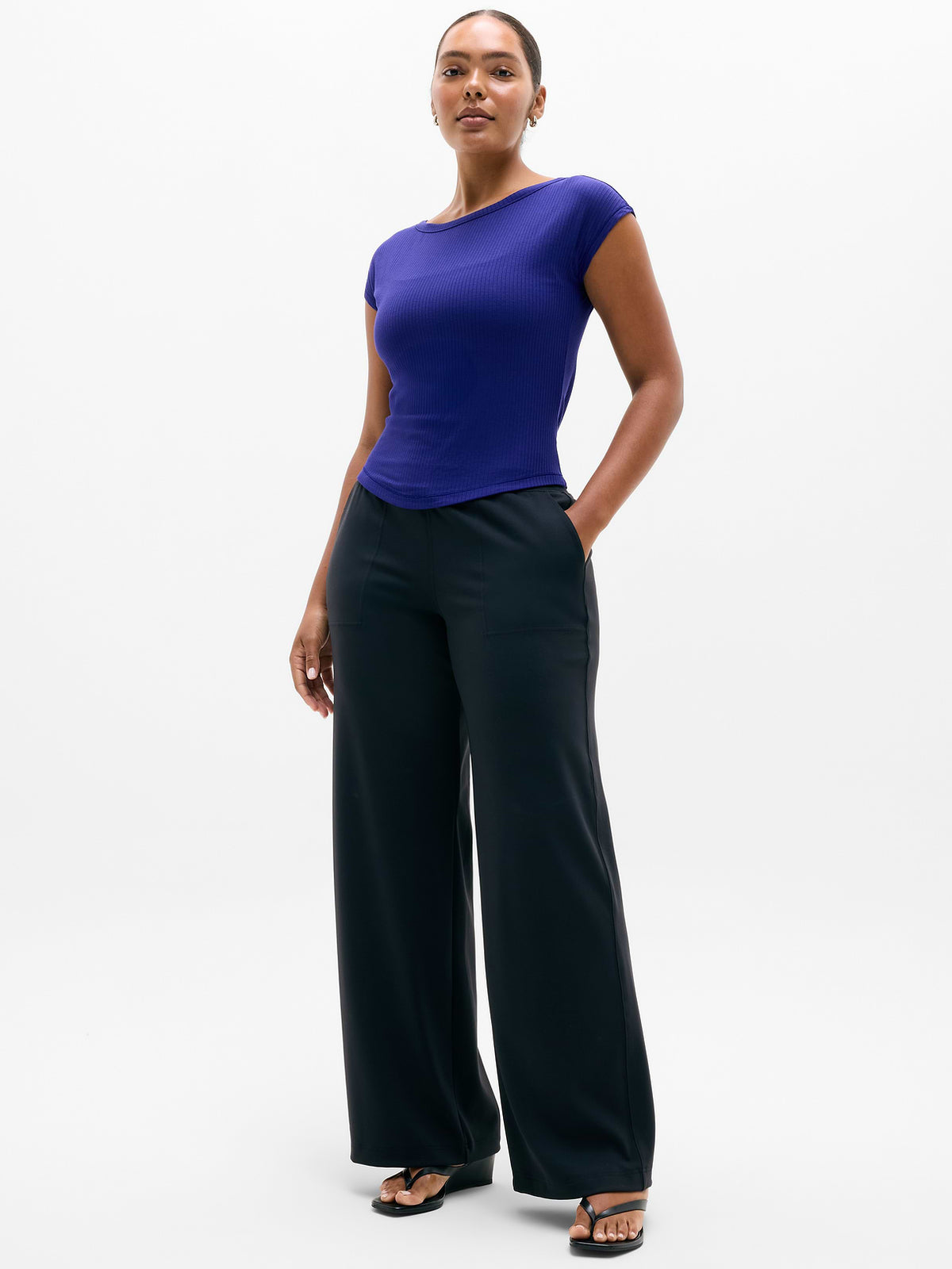 Perfect Rib Boatneck Tee - Mystic