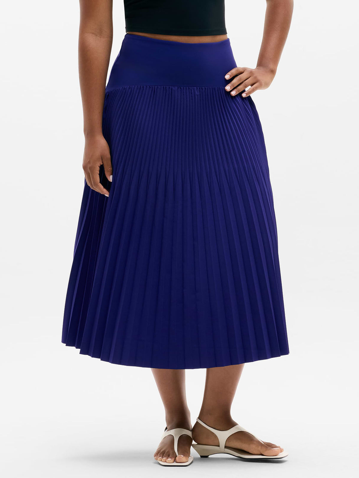 Featherweight Plissé Midi Skirt - Mystic