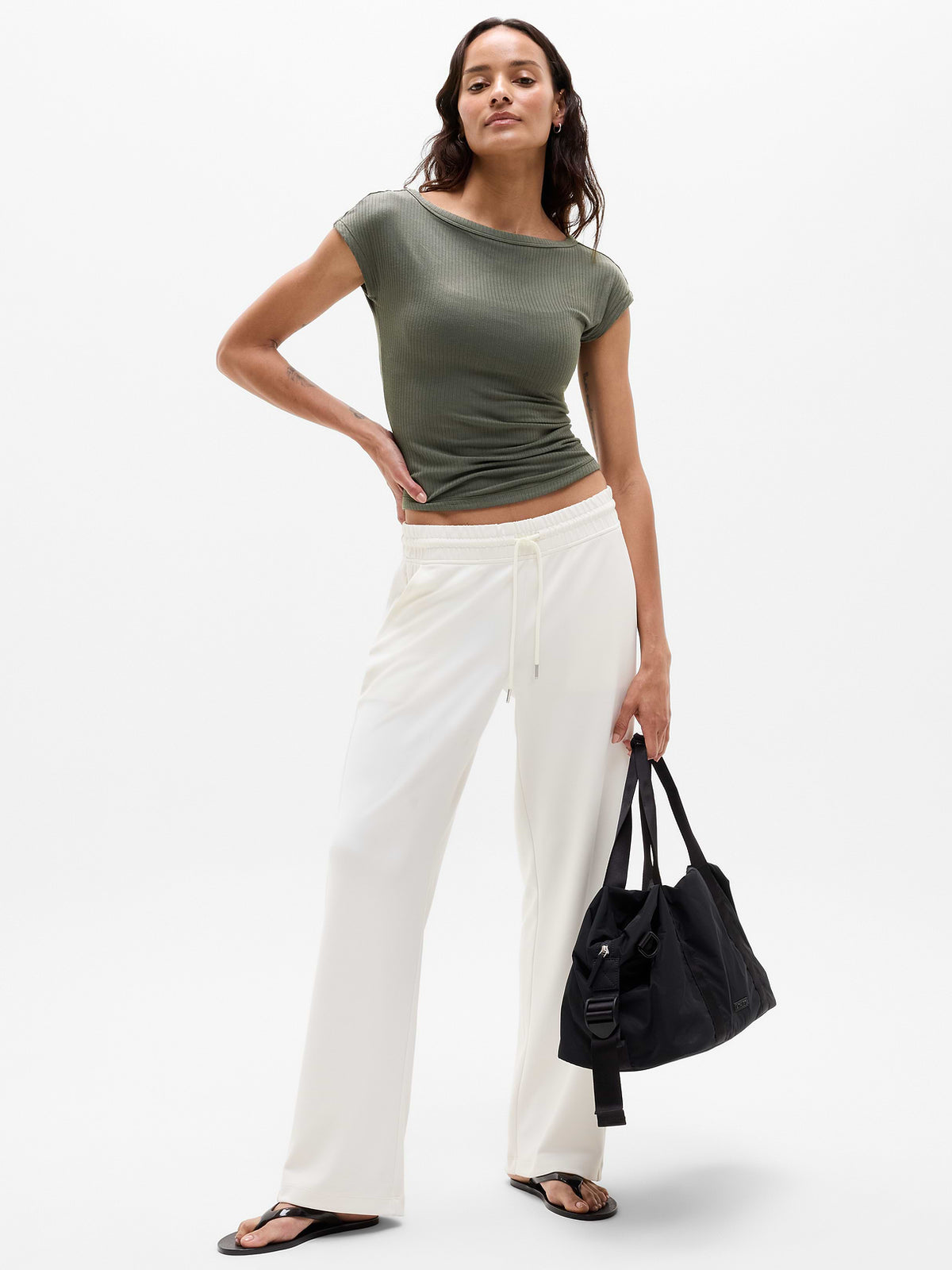 Perfect Rib Boatneck Tee - Jungle