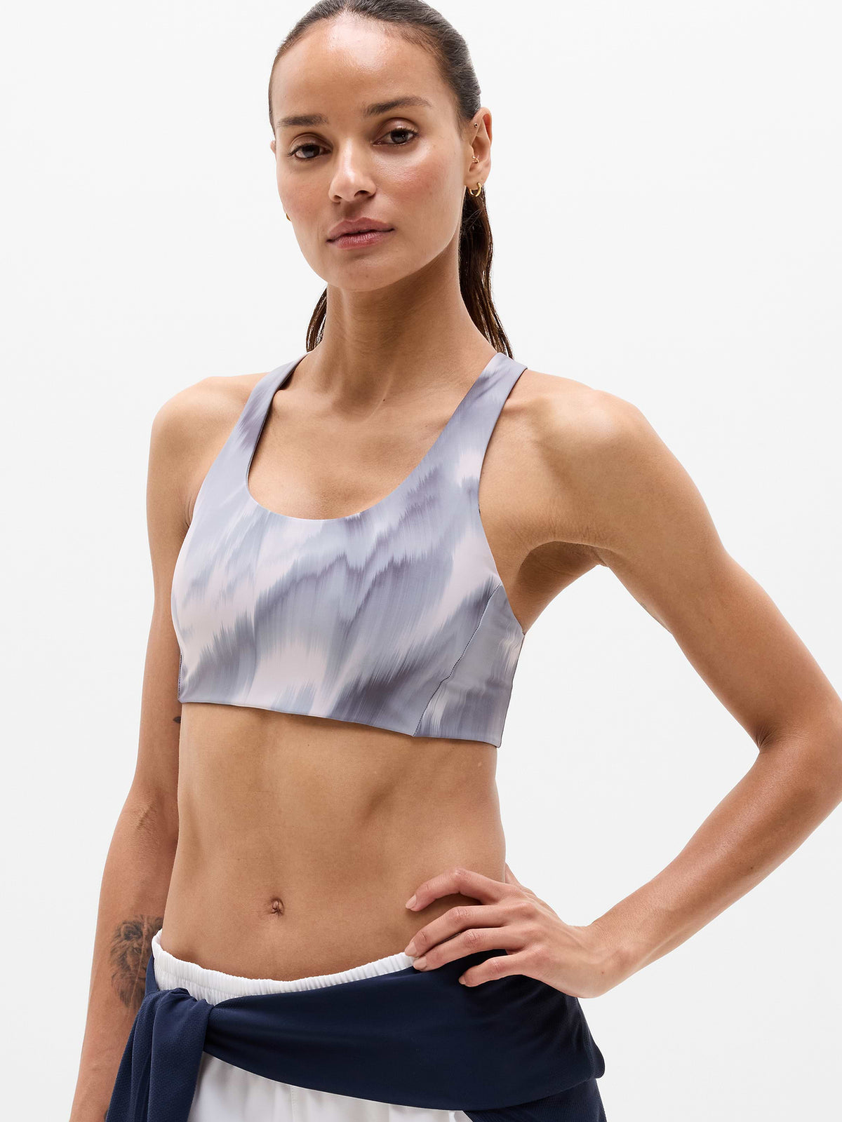 Circuit Train Sports Bra A-C - Motion Abstract Grey