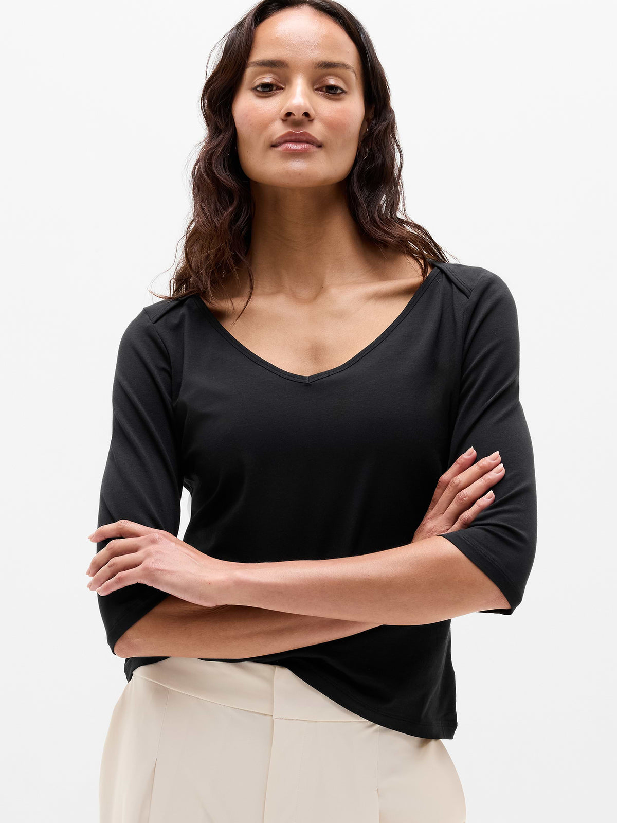 Foundation Midi Sleeve Tee - Black